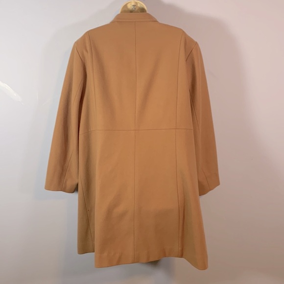 Lands end wool tan camel midi dress coat overcoat plus size 20w church neutral - Picture 4 of 11